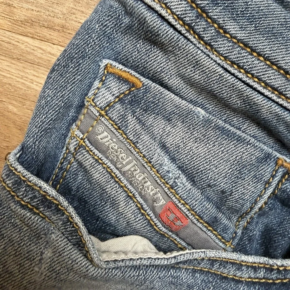 Diesel Sleenker‎ Jeans Men 30x30 Blue Slim Skinny Stretch Italy Whiskered 069DJ